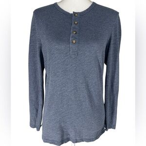 H&M / Blue Long Sleeve Henley Shirt / Medium